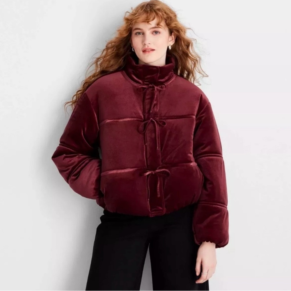Women's Burgundy Puffer Jacket